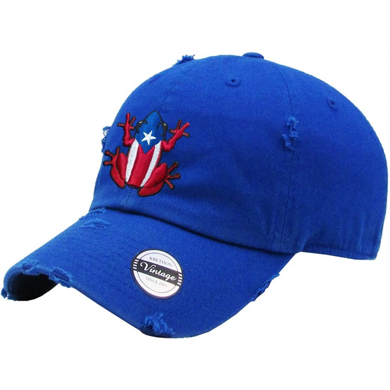 Baseball Caps Puerto Rico Snapback Hats Vintage Hats - Coqui/Vintage/Royal Blue - CR18U8AZ58D $26.79