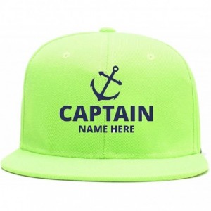 Baseball Caps Hip Hop Snapback Casquette-Embroidered.Custom Flat Bill Dance Plain Baseball Dad Hats - Fluorescent Green - C11...