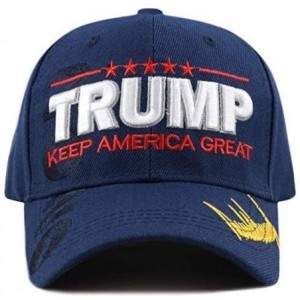 Skullies & Beanies Trump 2020 Keep America Great 3D Embroidery American Flag Baseball Cap - 019 Navy - CB18WO0Q8DA $25.02