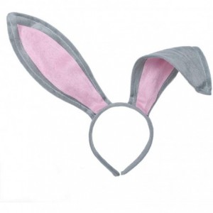 Headbands Easter Rabbit Headband Bunny Ears Headwear Halloween Party Supplies - Gray - CT12D4QIC5D $19.59