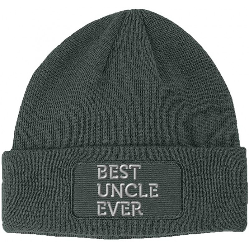 Skullies & Beanies Custom Patch Beanie Best Uncle Ever Embroidery Skull Cap Hats for Men & Women - Dark Grey - C818A6G3MG4 $3...