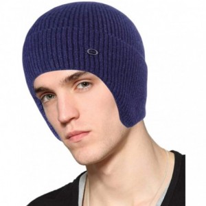 Skullies & Beanies Winter Beanie Hat with Ear Flaps Knit Skull Cap for Skiing- Cycling- Motorcycling- Camping - Blue - CK193G...