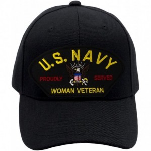Baseball Caps US Navy - Woman Veteran Hat/Ballcap Adjustable One Size Fits Most - Black - CG18NGS40C2 $49.07
