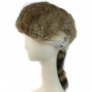 Skullies & Beanies Coonskin Davy Crockett Hat - Rabbit Fur Crown - Raccoon Tail Hat Brwon - CM18G2MCGDM $108.48