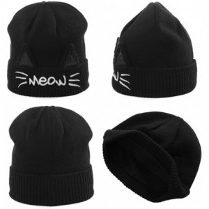 Skullies & Beanies Women's Winter Knitted Pom Beanie Ski Hat/Visor Beanie Newsboy Cap Wool/Acrylic - Black89204 - CQ18ILC8M2T...