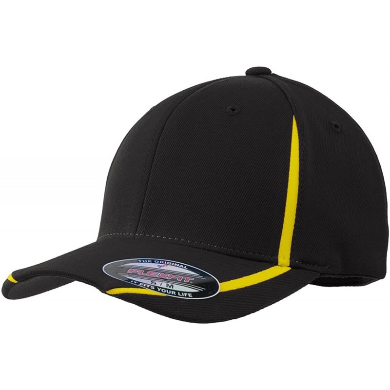 Baseball Caps Men's Flexfit Performance Colorblock Cap - Black/Gold - C711QDSHT31 $48.59