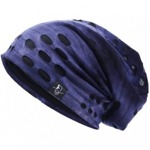 Skullies & Beanies Mens Slouchy Beanie Skull Cap Summer Thin Baggy Oversized Knit Hat B301 - B090-a-purple - CL1987QQ23O $27.17