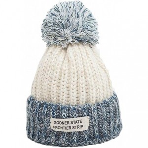 Berets Winter Hats for Women Hairball Thick Hat Girls Caps Knitted Beanies Cap - White - C318INTDZIH $19.82
