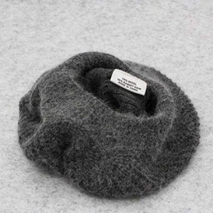 Berets Wool Knit Beret Hats for Women Spring Slouchy Beanie Cap with Pom Pom - Dark Grey - CK1894OSWXH $18.97
