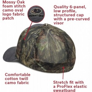 Baseball Caps Mossy Oak Camo Fabric Patch Stretch Fit Meshback Cap for Men & Women - CN18T2Z536L $28.60