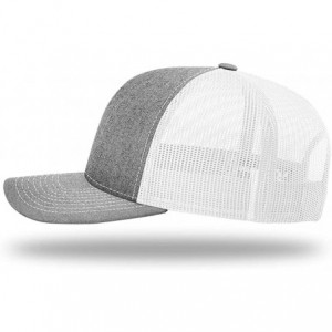 Baseball Caps KAG Leather Patch Back Mesh Hat - Heather Front / White Mesh - CO18XKIZM4N $58.36