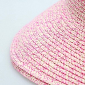 Sun Hats Women Straw Sun Hats Summer Beach Cap Foldable Floppy Packable Wide Brim Hat - 015 Pink With Bowknot - CI193WT00DS $...