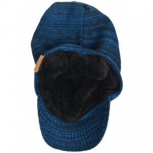 Skullies & Beanies Mens Slouch Beanie Vintage Knit Cadet Cabbie Skull Cap with Visor B319 - Blue - CP186IITUGN $26.22