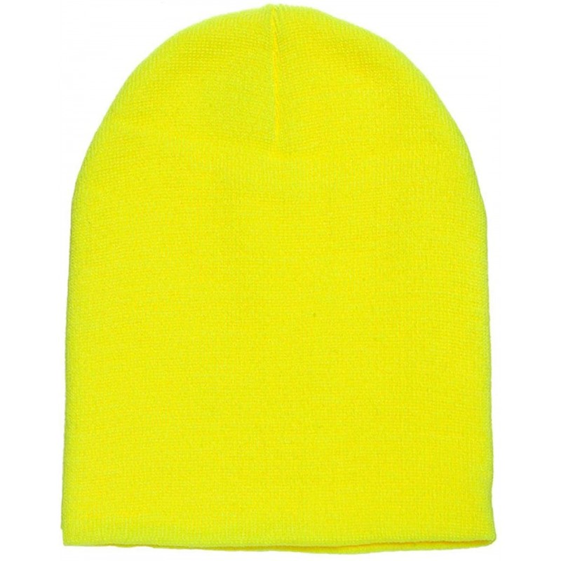Baseball Caps Heavyweight Super-Dense Hypoallergenic Knit Cap - Safety Yellow - C818EUK5792 $20.52