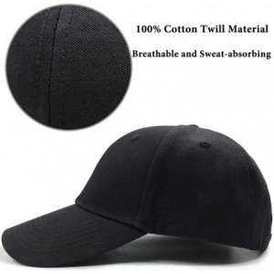 Baseball Caps Plain Adjustable Baseball Cap Classic Adjustable Hat Men Women Unisex Ballcap 6 Panels - Black/Pack 4 - CD192WR...