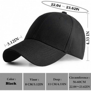 Baseball Caps Plain Adjustable Baseball Cap Classic Adjustable Hat Men Women Unisex Ballcap 6 Panels - Black/Pack 4 - CD192WR...