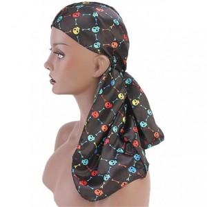 Skullies & Beanies Print Silky Durags Turban Silk Du Rag Waves Caps Headwear Do Doo Rag for Women Men - Tjm-05k-4 - CD197URUX...