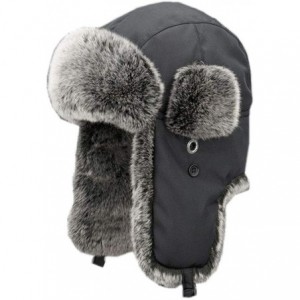Skullies & Beanies Unisex Winter Trapper Bomber Hat with Ear Flaps Russian Ushanka - Black 1 - CT18LT78KAI $56.58