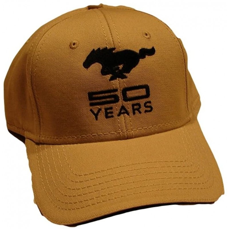 Baseball Caps Ford Mustang 50th Anniversary Men's Embroidered Hat - Tan - CB11OSAQT9P $45.80