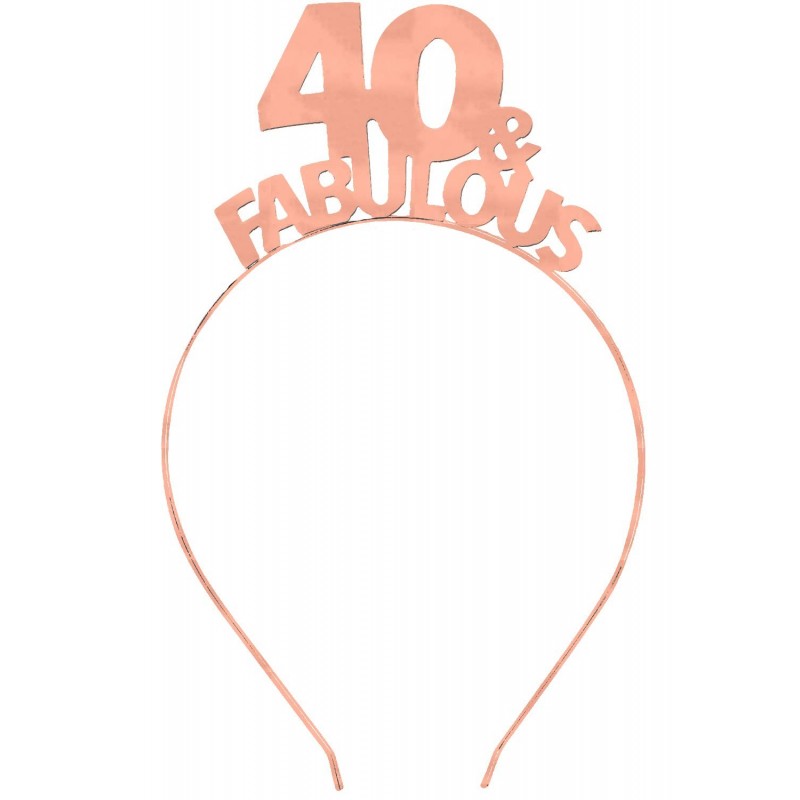 Headbands 40 Fabulous Silver Headband Birthday - 41 & Fabulous (Rose Gold) - CV18W2X45HX $17.80