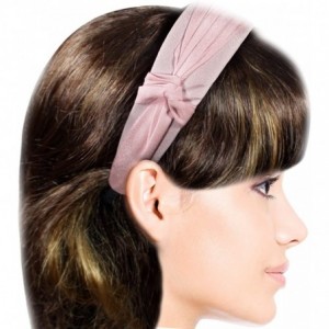 Headbands Romantic Side Knot Wide Chiffon Headband - Pink - CI11DE77WKT $22.14