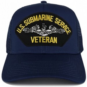 Baseball Caps US Submarine Service Veteran Embroidered Patch Snapback Mesh Trucker Cap - Navy - CG18907TLSC $33.59
