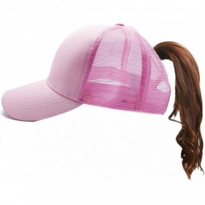 Baseball Caps Baseball Hat for Women-Baseball Ponytail Hats Cap Adjustable Hats for Women - Pink - C918SOM4ENY $19.34