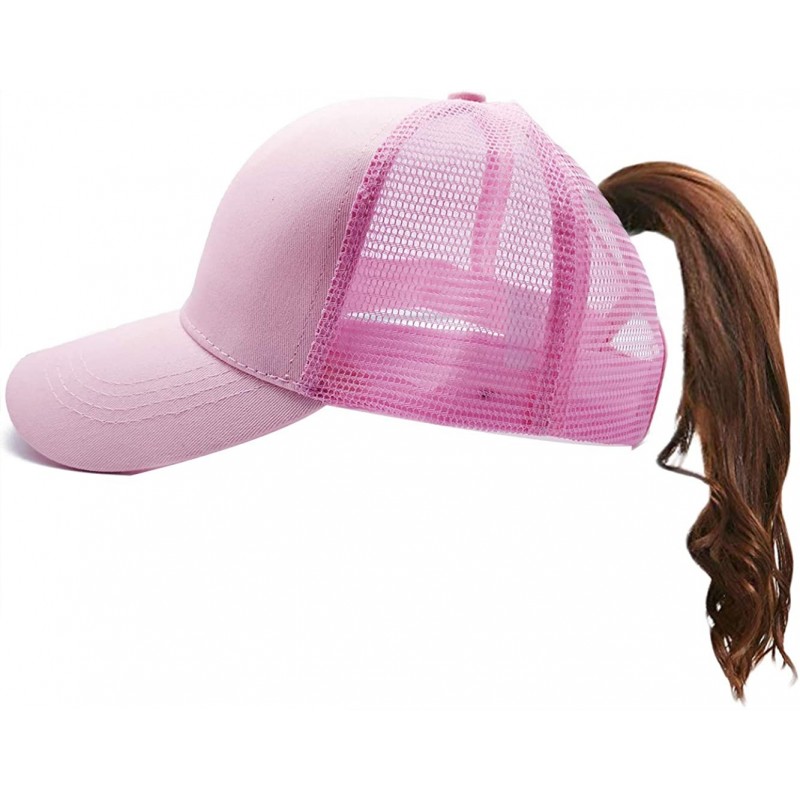 Baseball Caps Baseball Hat for Women-Baseball Ponytail Hats Cap Adjustable Hats for Women - Pink - C918SOM4ENY $19.10