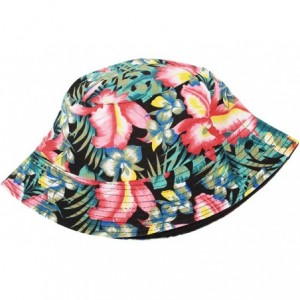 Bucket Hats Reversible Cotton Bucket Hat Multicolored Fisherman Cap Packable Sun Hat - 13 - CD18WE5OL68 $19.48