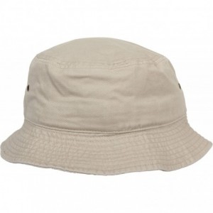 Bucket Hats Plain Solid Color Safari Sun Bucket Fishermen Fisherman Washed Cotton Hat - Putty - CG121JV8DSV $23.71