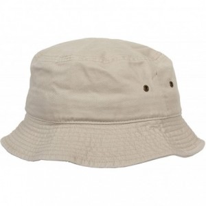 Bucket Hats Plain Solid Color Safari Sun Bucket Fishermen Fisherman Washed Cotton Hat - Putty - CG121JV8DSV $22.92