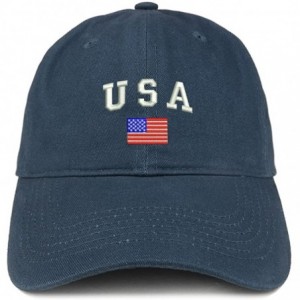 Baseball Caps American Flag and USA Embroidered Dad Hat Patriotic Cap - Navy - CJ12IZK89EH $36.80