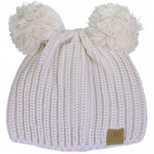 Skullies & Beanies Women/Men's Winter Fur Ball Pompom Beanie Cozy Knit Hat - Pompom7 Beige - CM188HK4KG0 $12.31