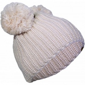 Skullies & Beanies Women/Men's Winter Fur Ball Pompom Beanie Cozy Knit Hat - Pompom7 Beige - CM188HK4KG0 $30.61