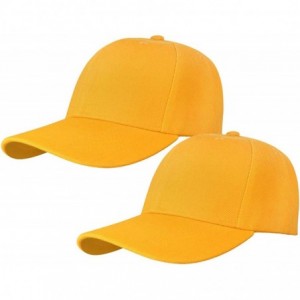 Baseball Caps 2pcs Baseball Cap for Men Women Adjustable Size Perfect for Outdoor Activities - Gold/Gold - C8195D5YTEK $25.57