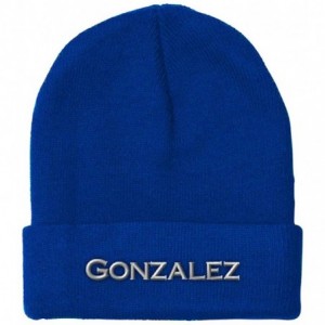 Skullies & Beanies Custom Beanie for Men & Women Gonzalez Last Name Spanish Embroidery Acrylic - Royal Blue - C218ZWOSR78 $15.33