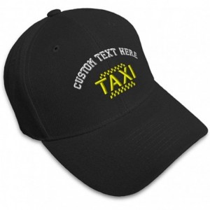 Baseball Caps Custom Baseball Cap Taxi Embroidery Dad Hats for Men & Women Strap Closure - Black - CO18SDKGG92 $44.10