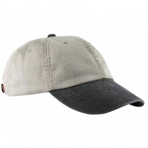 Baseball Caps Unisex 6-Panel Low-Profile Washed Pigment-Dyed Cap- Stone/Black- One Size - CG12I9OEAMX $21.55