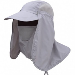 Sun Hats Outdoor Hiking Fishing Hat Protection Cover Neck Face Flap Sun Cap for Men Women - Light Grey - CM18G8720TR $14.31