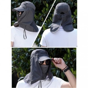 Sun Hats Outdoor Hiking Fishing Hat Protection Cover Neck Face Flap Sun Cap for Men Women - Light Grey - CM18G8720TR $28.00