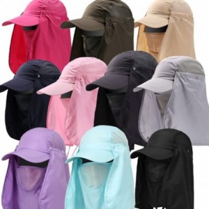 Sun Hats Outdoor Hiking Fishing Hat Protection Cover Neck Face Flap Sun Cap for Men Women - Light Grey - CM18G8720TR $28.00