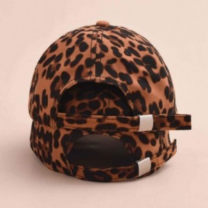 Baseball Caps Women's Vintage Baseball Cap Leopard Embroidery Casual Dad Hat - White - CP18T7GGO45 $27.77