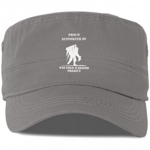 Baseball Caps United States Wounded Warrior Project Flat Roof Military Hat Cadet Army Cap Flat Top Cap - Gray - CW18Y6HKYKX $...