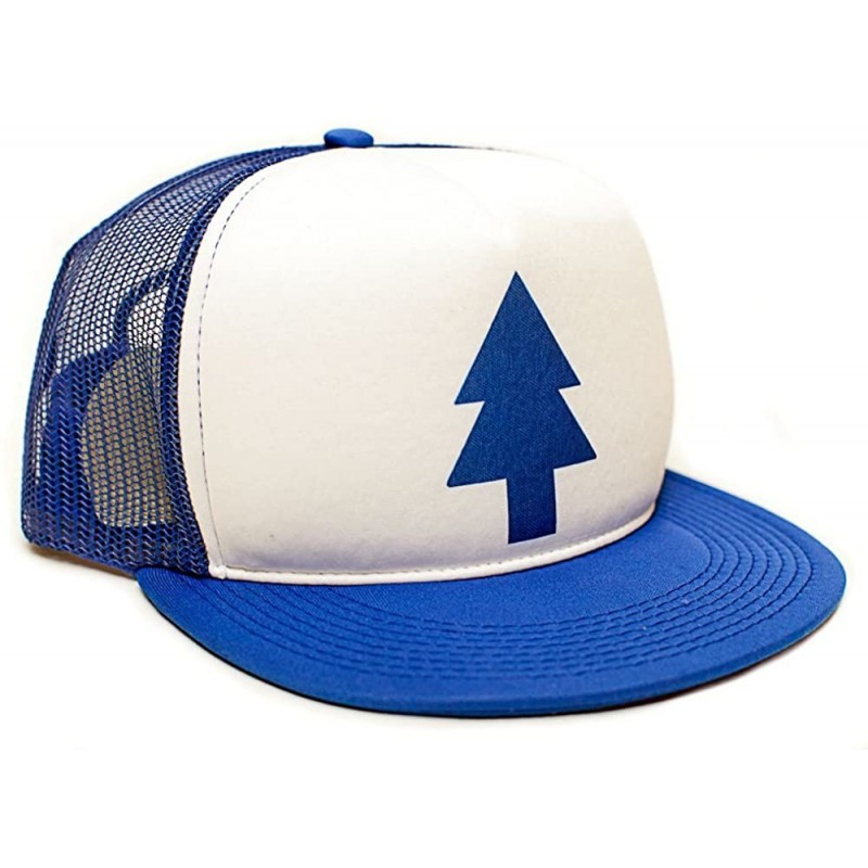 Baseball Caps Dipper Flat Printed Hat Blue Pine Tree Movie Cap Adult One-Size Royal/White - CL12D1QBZ2D $25.02