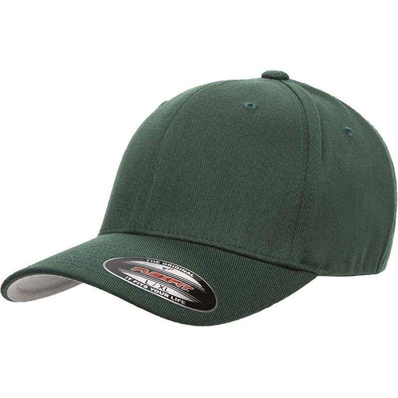 Baseball Caps Flexfit Premium Wool Blend Ballcap - Stretch Fit- Original Baseball Cap w/Hat Liner - Spruce - CH18H9M946R $29.84