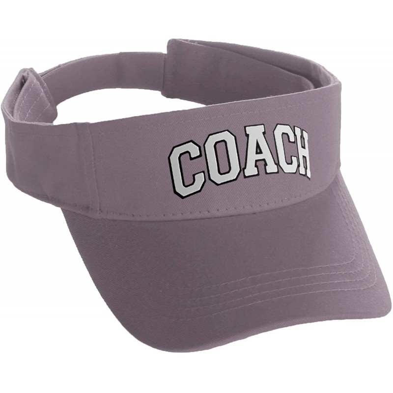 Baseball Caps Classic Sport Team Coach Arched Letters Sun Visor Hat Cap Adjustable Back - L Grey Hat Black White Letters - CN...