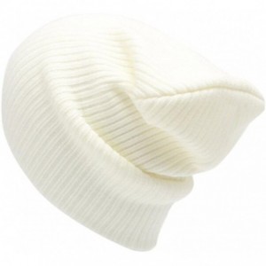 Skullies & Beanies Men's Womens Beanie Knit Ski Cap Hip-Hop Winter Warm Unisex Wool Hat - White - CW1868LEI5Y $7.97