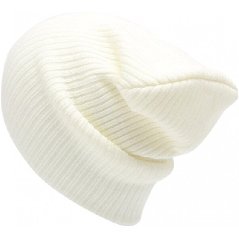 Skullies & Beanies Men's Womens Beanie Knit Ski Cap Hip-Hop Winter Warm Unisex Wool Hat - White - CW1868LEI5Y $18.46