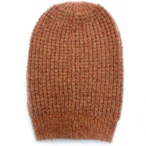 Skullies & Beanies Warm and Super Soft Premium Wool Slouchy Beanie Hat For Men and Women - Orange Brown - CU189OS0MNY $34.54