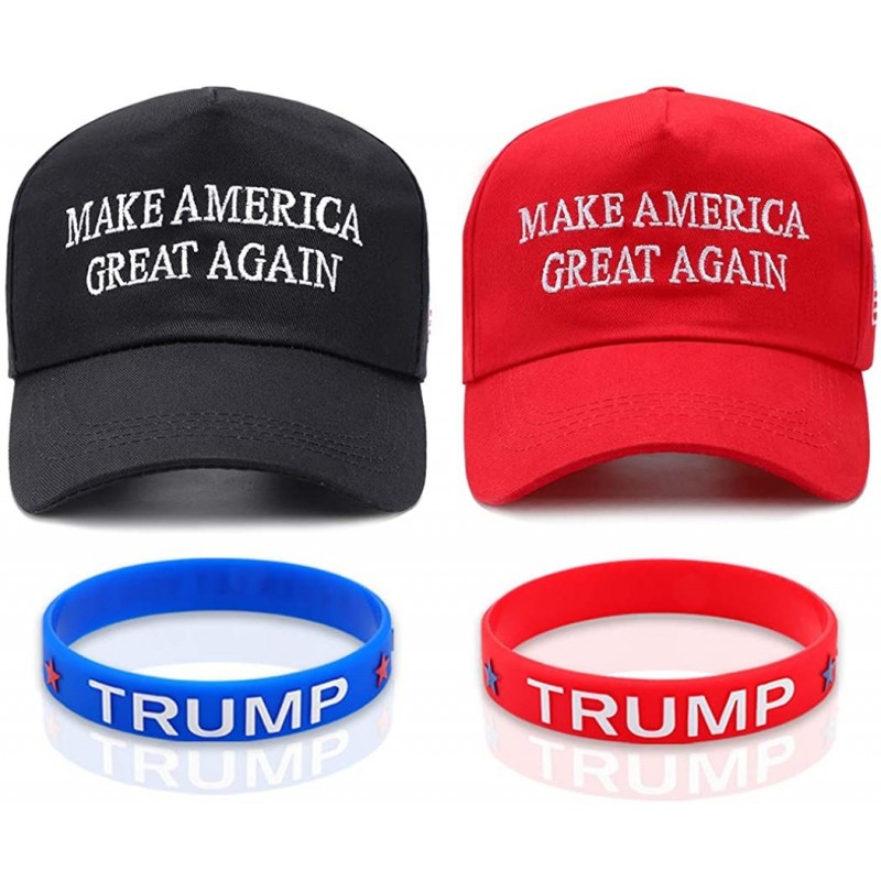 Baseball Caps Make America Great Again Hat Donald Trump Hat MAGA Hat 2020 USA Cap Keep America Great - Red&black-c - C518X6GO...